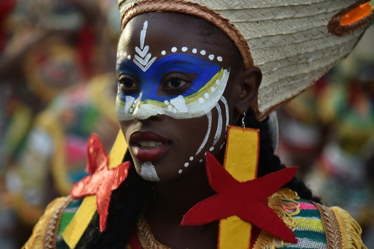 Dancers perform on the first day of the Haitis national carnival parade in Port au