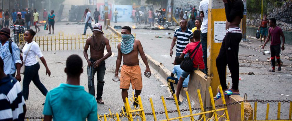 Demonstrators protest over the cost of fuel in Port au Prince Haiti Friday July 6 2018.